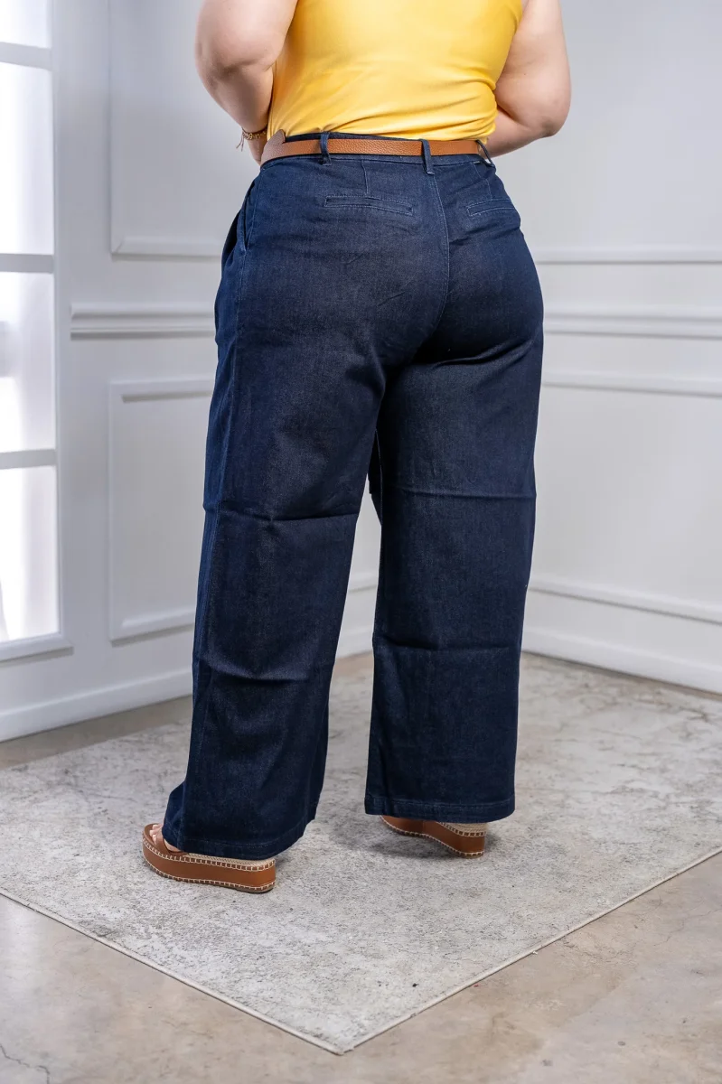 Jeans Wide Leg Curvy de Mezclilla con Pinzas | Denim de Pierna Ancha - Imagen 5