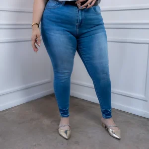 Jeans Curvy Skinny Liso Claro Estilo Limpio Moderno