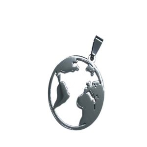 Dije de acero CH. EC020-05. Mundo.