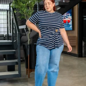 Jeans Curvy High Rise Wide Leg Roto Claro