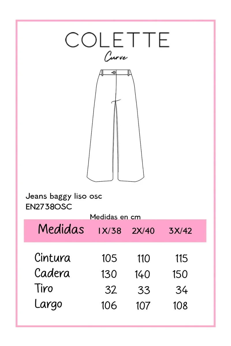 Jeans Curvy Baggy Liso Oscuro - Imagen 3