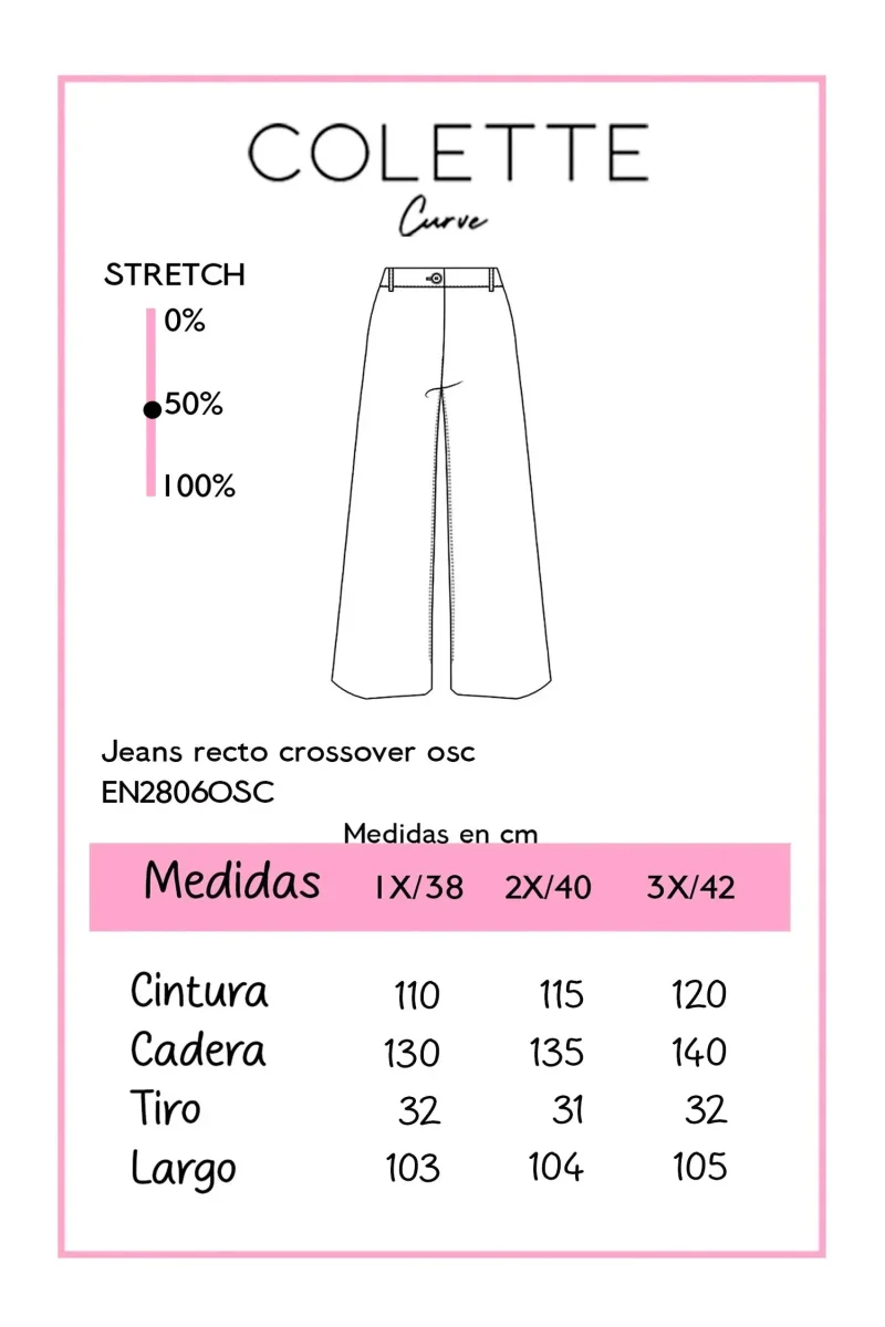 Jeans Curvy Recto Crossover Oscuro - Imagen 3
