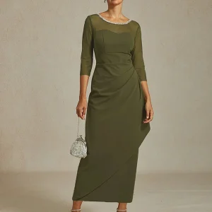 Vestido midi entallado con drapeado