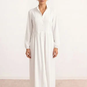 Vestido camisero plisado