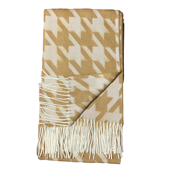 Bufandon XXL Angosto FA. 23-Pied de Poule-Beige - Imagen 3