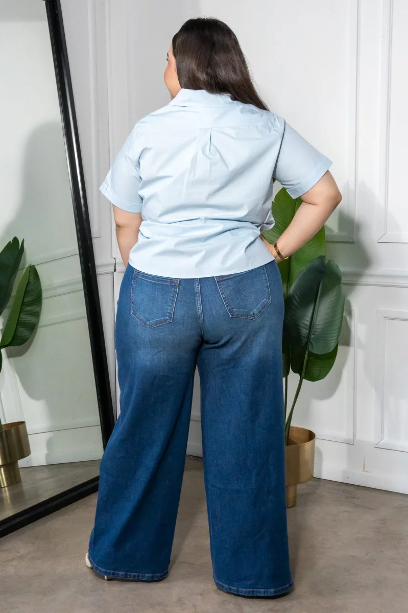 Camisa Curvy Botones Statement Azul - Imagen 6
