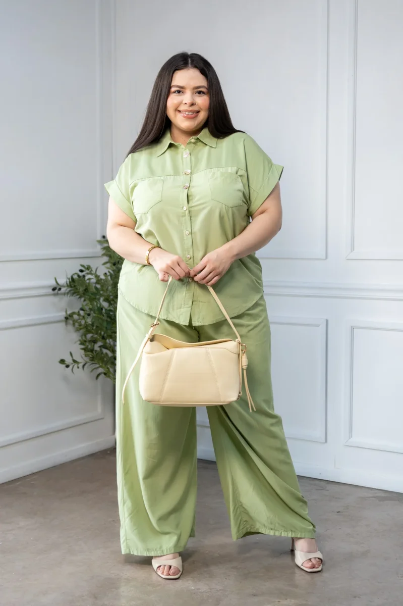 Set Camisa y Pantalón Curvy Verde - Imagen 4