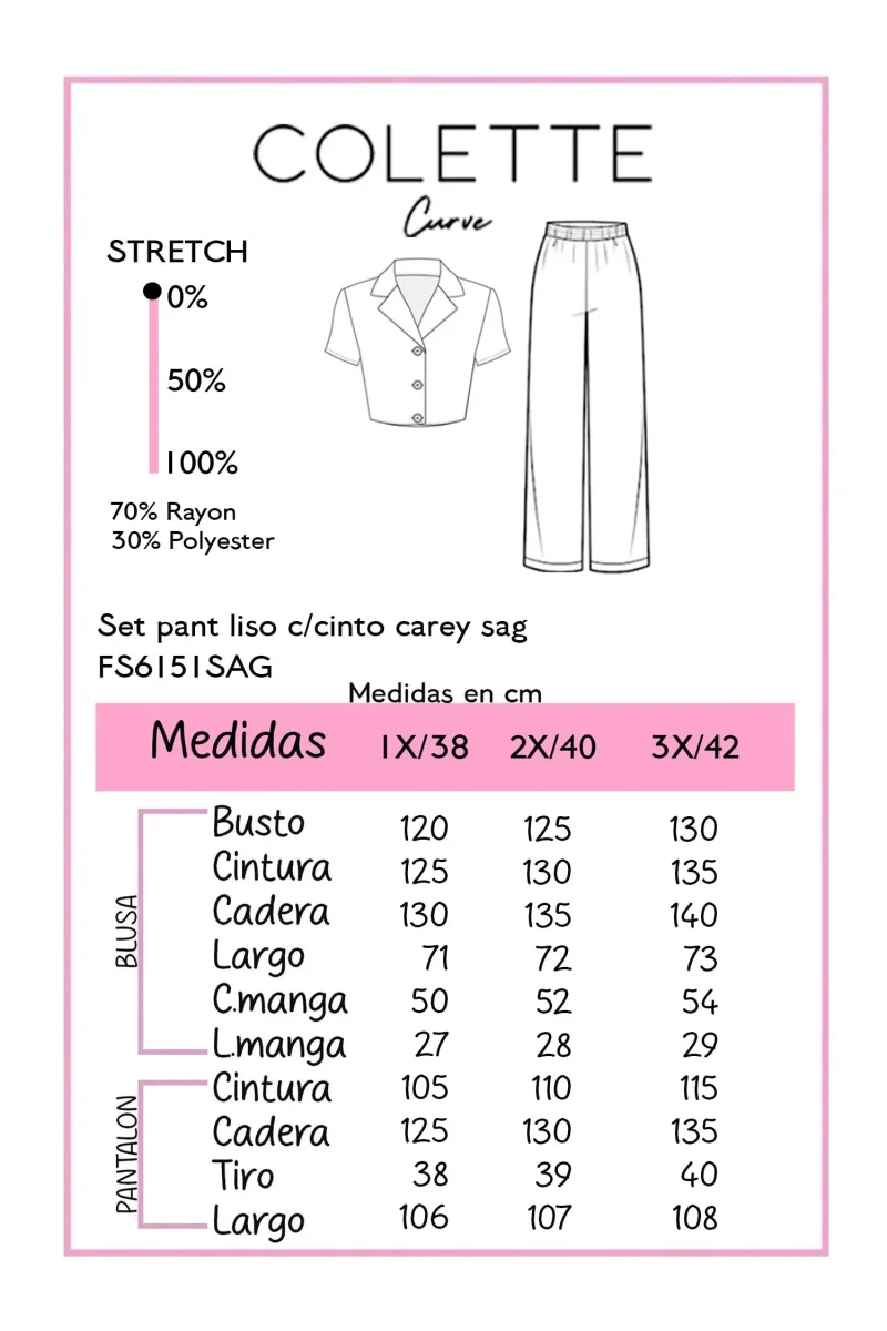 Set Camisa y Pantalón Curvy Verde - Imagen 3