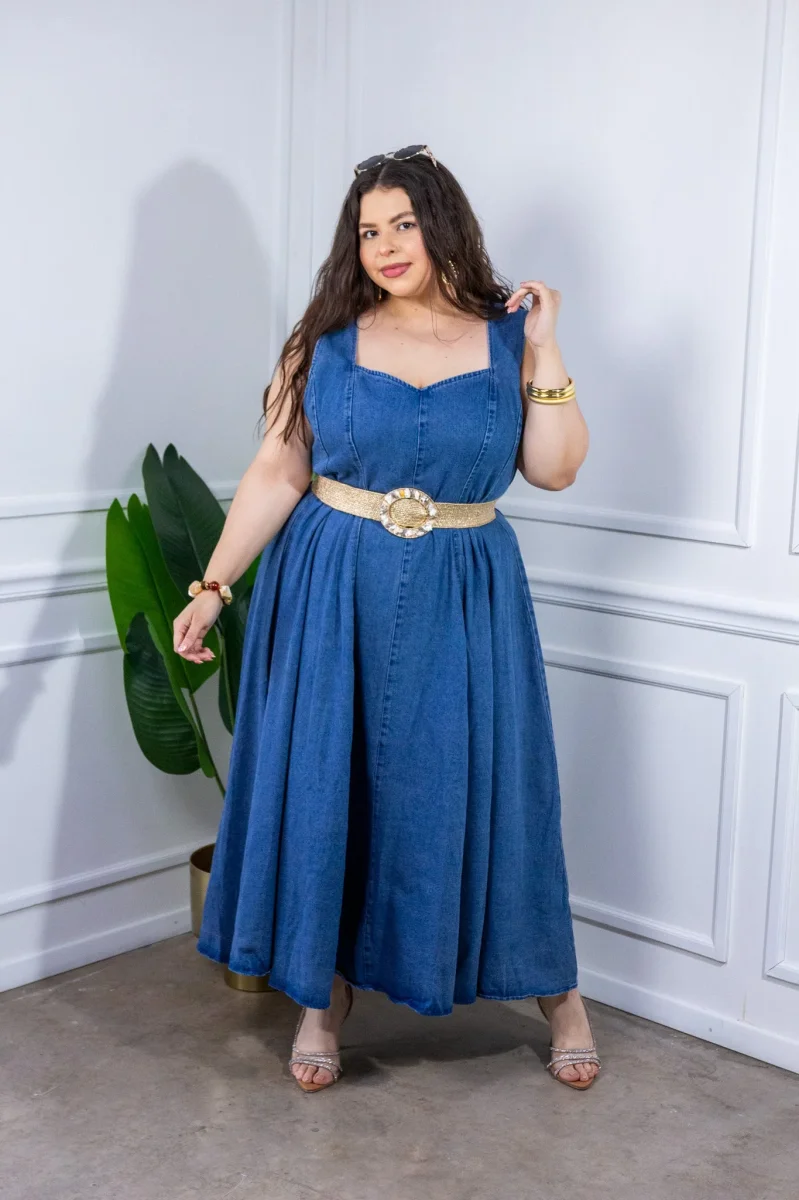 Cinto Elástico Curvy Dorado con Hebilla Circular Natural - Imagen 5