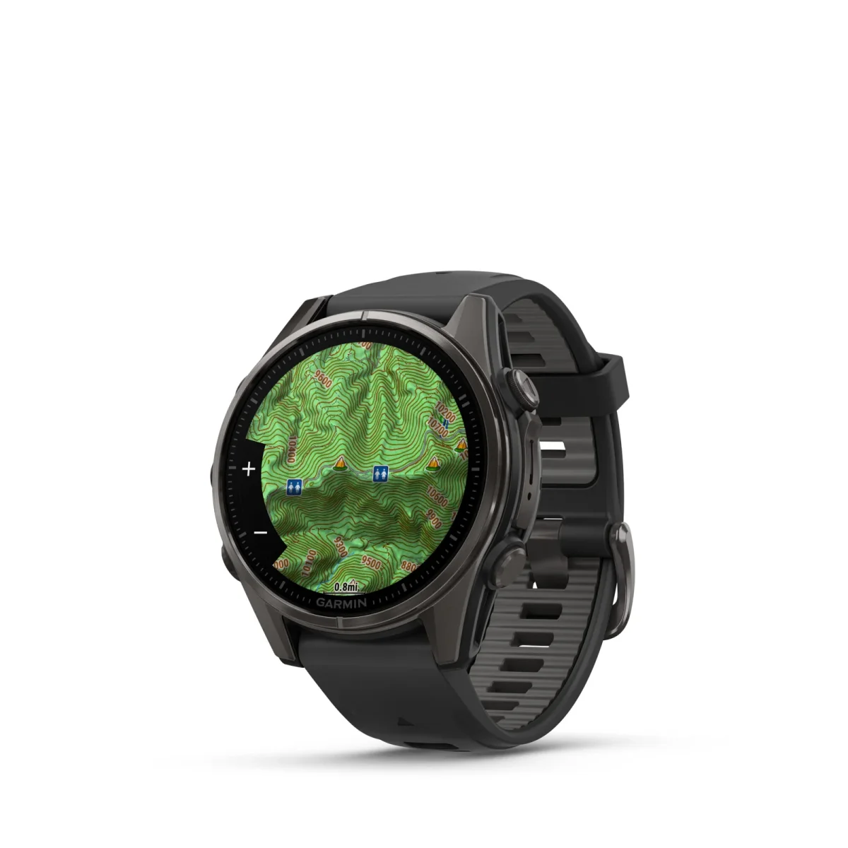 fēnix® 8 – 43 mm, AMOLED Sapphire, Titanio con revestimiento de DLC con correa de silicona negra/gris  nº ref: 010-02903-21 - Imagen 8