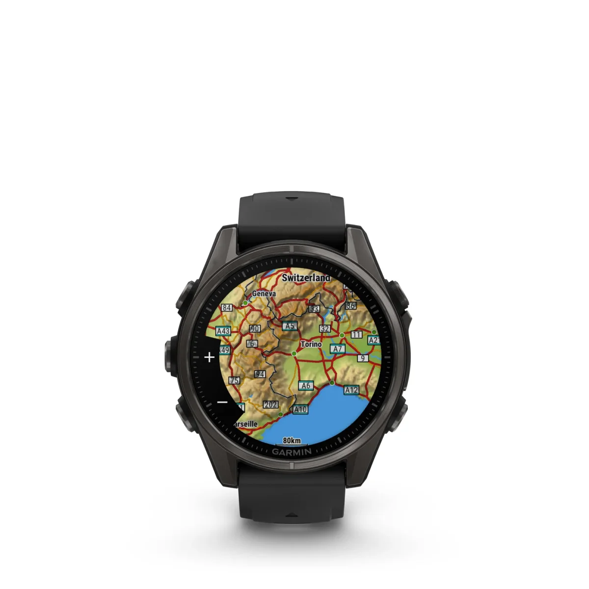 fēnix® 8 – 43 mm, AMOLED Sapphire, Titanio con revestimiento de DLC con correa de silicona negra/gris  nº ref: 010-02903-21 - Imagen 3