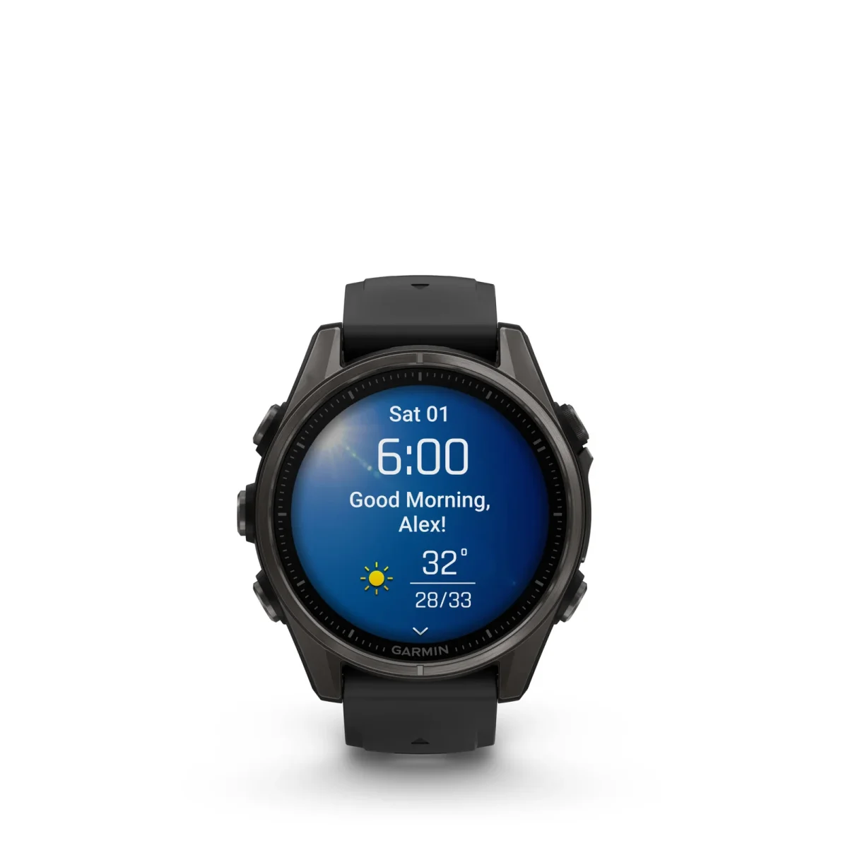 fēnix® 8 – 43 mm, AMOLED Sapphire, Titanio con revestimiento de DLC con correa de silicona negra/gris  nº ref: 010-02903-21 - Imagen 4