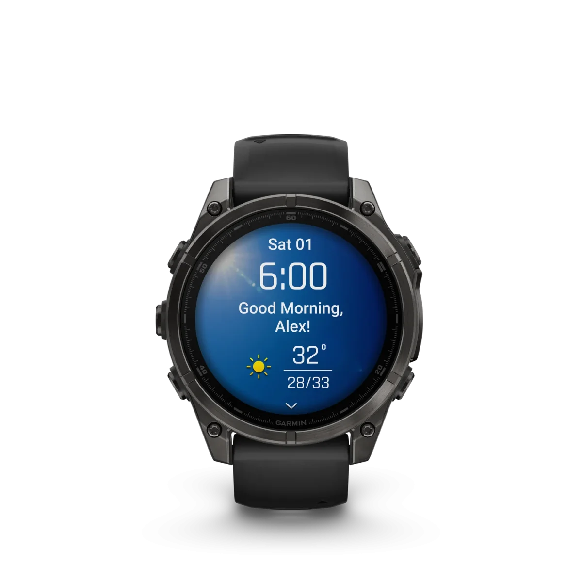 fēnix® 8 – 47 mm, AMOLED Sapphire, Titanio con revestimiento de DLC con correa de silicona negra/gris nº ref: 010-02904-21 - Imagen 7