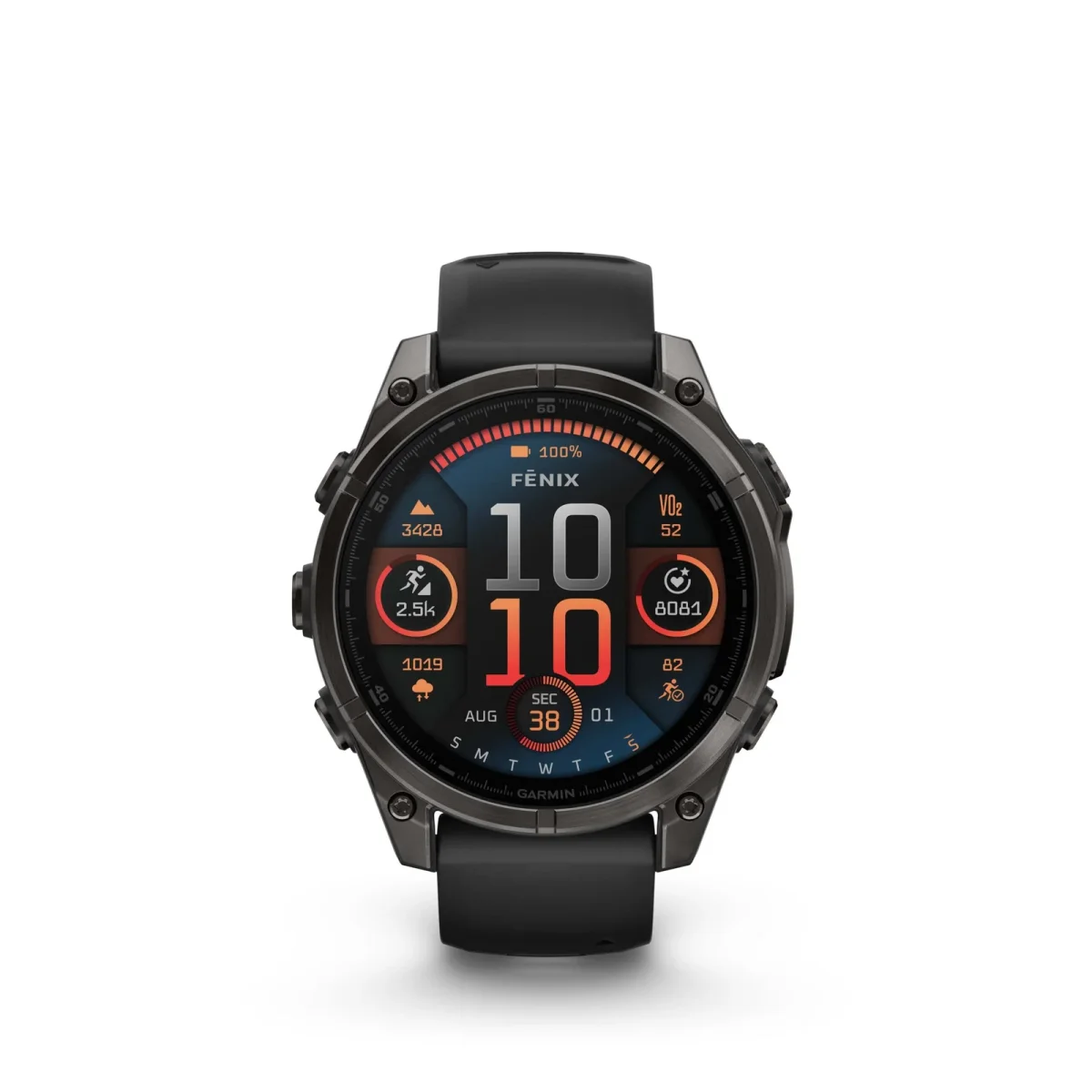 fēnix® 8 – 47 mm, AMOLED Sapphire, Titanio con revestimiento de DLC con correa de silicona negra/gris nº ref: 010-02904-21 - Imagen 9