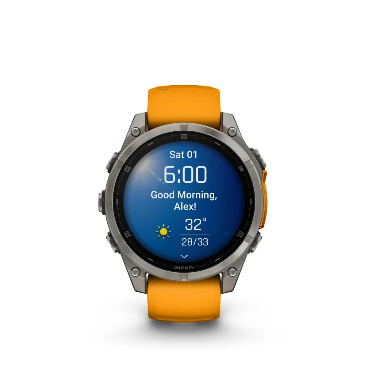 fēnix® 8 – 47 mm, AMOLED Sapphire, Titanio con correa de silicona naranja  nº ref: 010-02904-11 - Imagen 8