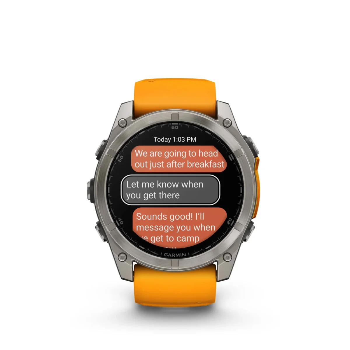 fēnix® 8 – 51 mm, AMOLED Sapphire, Titanio con correa de silicona naranja nº ref: 010-02905-11 - Imagen 9