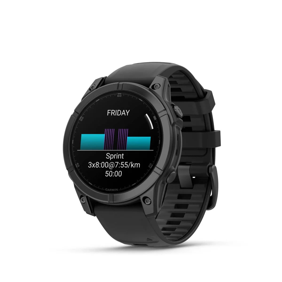 fēnix® E – 47 mm, AMOLED Acero gris pizarra con Correa de silicona negra nº ref: 010-03025-01 - Imagen 3