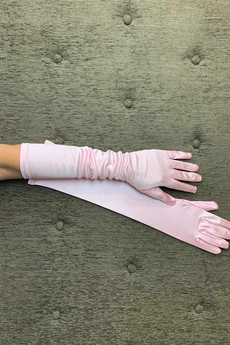 Guantes Raso Color Rosa