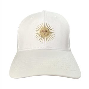 Gorra con Sol de Mayo DTF – Blanco