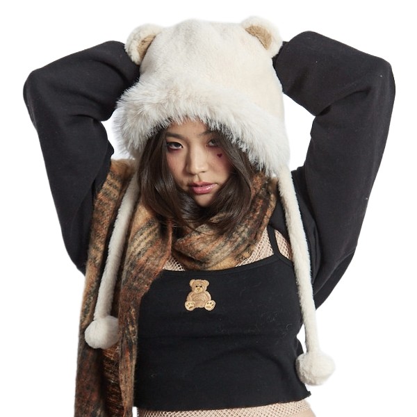 Gorro Con Orejas Y2040-14 Beige - Imagen 3
