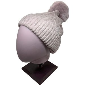 Gorro con pompón CH. EC23-018-Claro