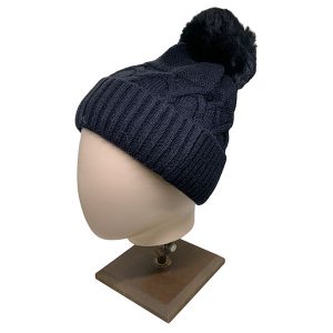 Gorro con pompón CH. EC23-018-Negro