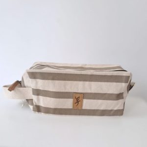 Neceser rayas taupe
