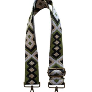 Asa bandolera 9 verde, negro y lúrex plata