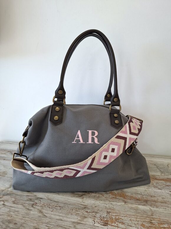 Bolso lona gris personalizado - Imagen 3