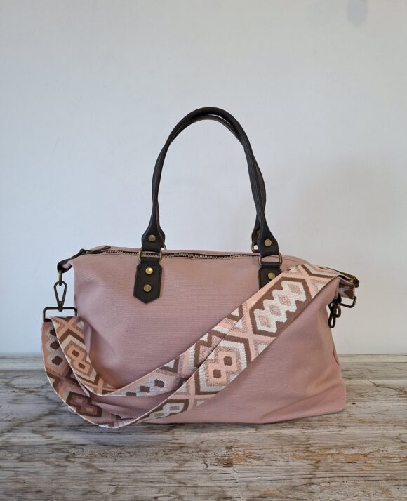 Bolso lona rosa personalizado - Imagen 2