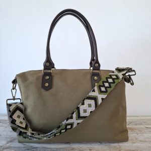 Bolso lona verde personalizado