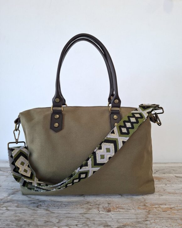 Bolso lona verde personalizado - Imagen 2