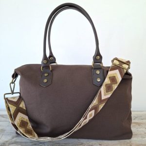 Bolso lona marrón personalizado