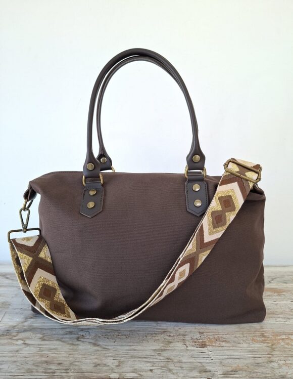 Bolso lona marrón personalizado - Imagen 2