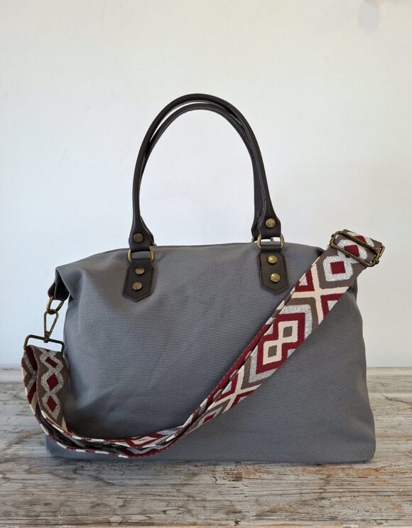Bolso lona gris personalizado - Imagen 2