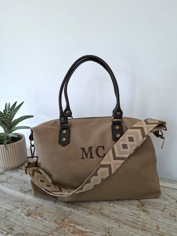 Bolso lona camel personalizado - Imagen 4