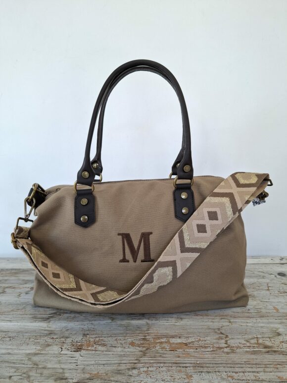 Bolso lona camel personalizado