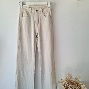 Pantalón ancho marfil