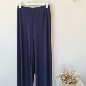 Pantalón punto de seda azul