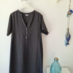 Vestido Mao carbón
