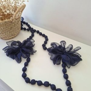 Collar largo bolas flor marino