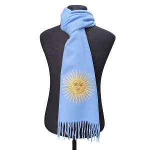 Bufanda Celeste con DTF Sol De Mayo