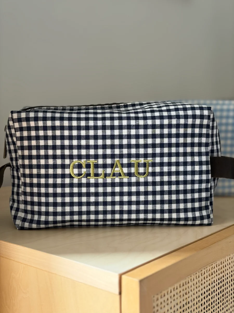 NECESER VICHY AZUL MARINO (asas piel) - Imagen 2