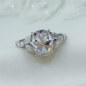 Anillo Rose 10K Moisanita RoseCut 2.0CT Con Certificado GRA