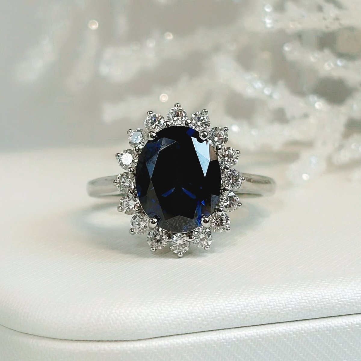Anillo Diana 14k Moisanita Oval 3.0CT Con Certificado GRA - Imagen 2