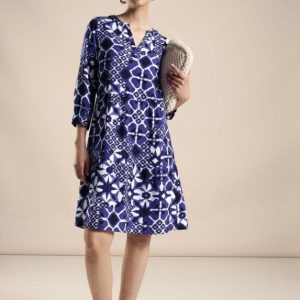 Vestido estampado azul violeta