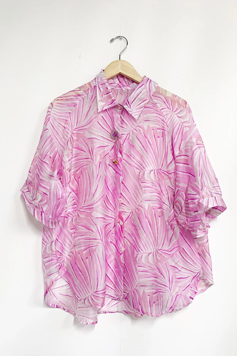 Camisa Curvy Olgada Gasa Estampado Floral Ligera Fresca - Imagen 5