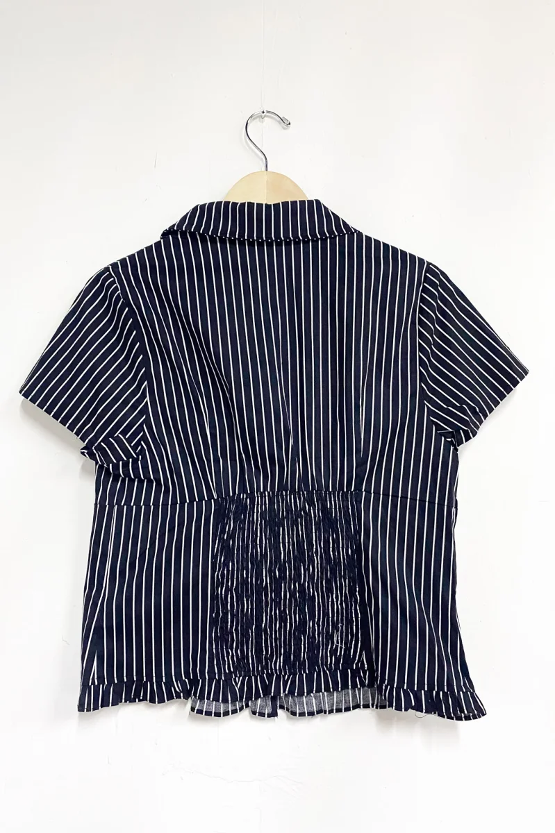 Camisa Curvy Rayas con Elástico Atrás Look Oficina Chic - Imagen 6