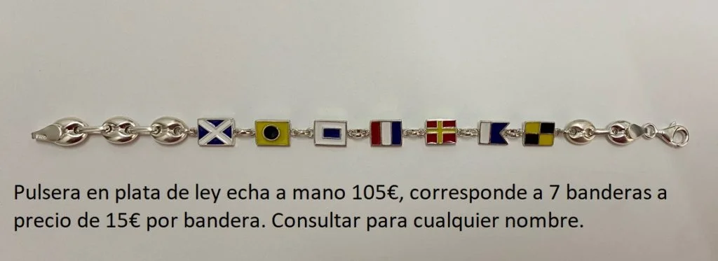 Pulsera de banderas plata de ley (7 banderas seguidas) - Imagen 2