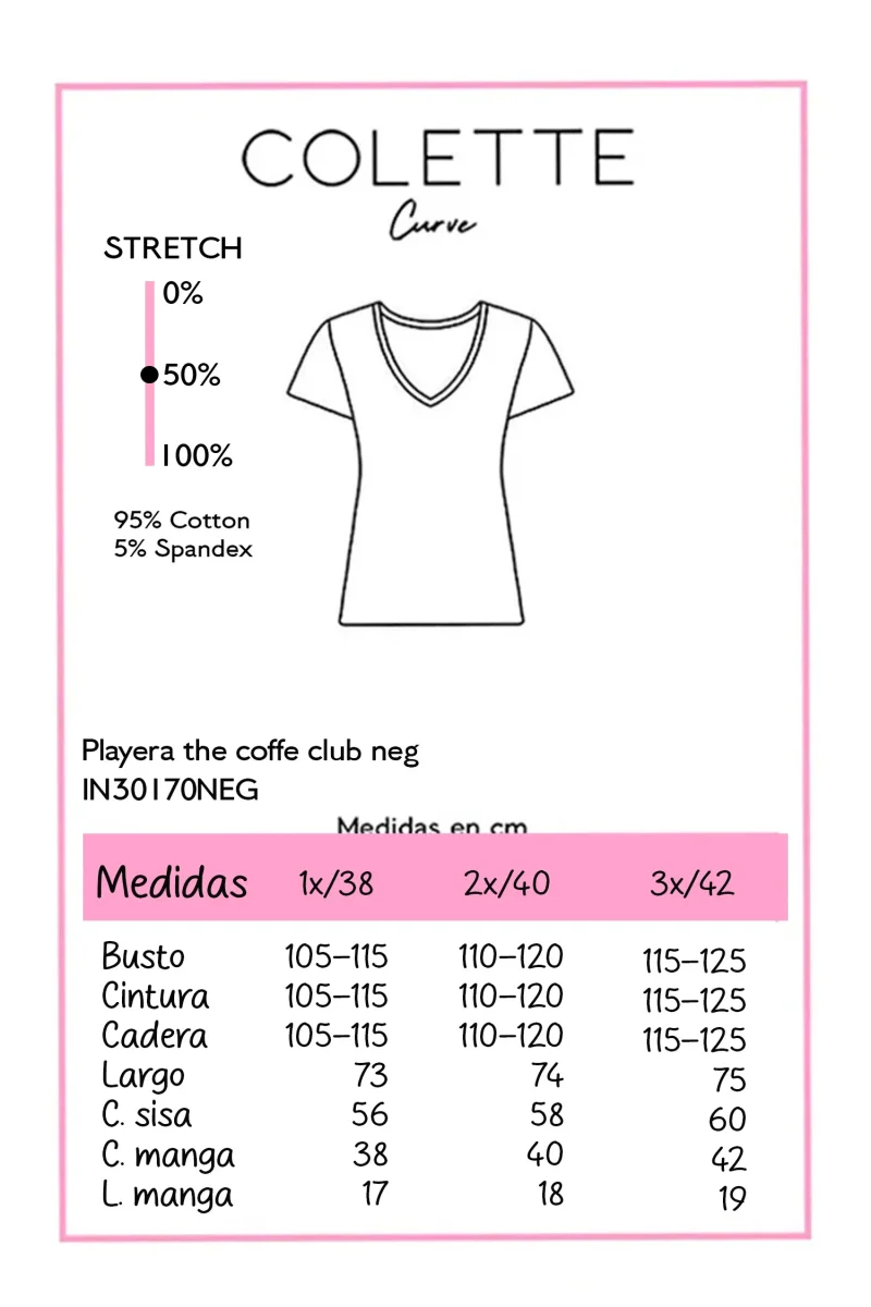 Playera The Coffee Club Curvy Negra - Imagen 3